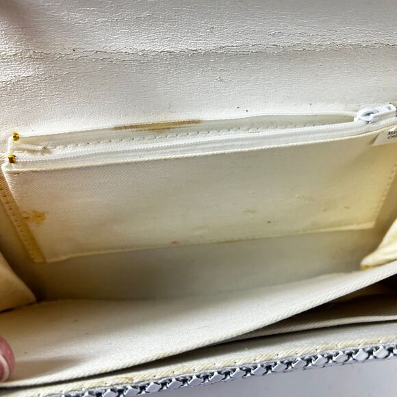 Vintage White Mesh Clutch or Chain Strap Shoulder Bag - Picture 8 of 14